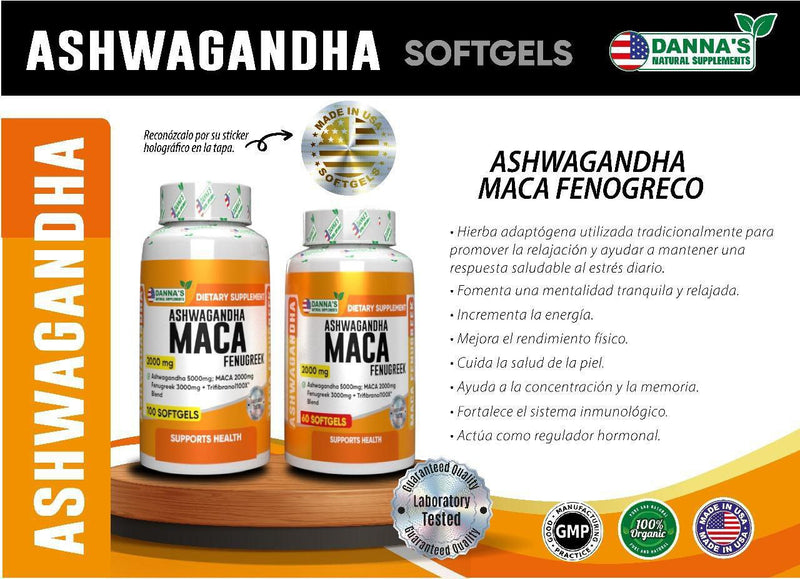 Ashwagandha, Maca y Fenogreco ✨🌿- BIENESTAR FISICO Y MENTAL -