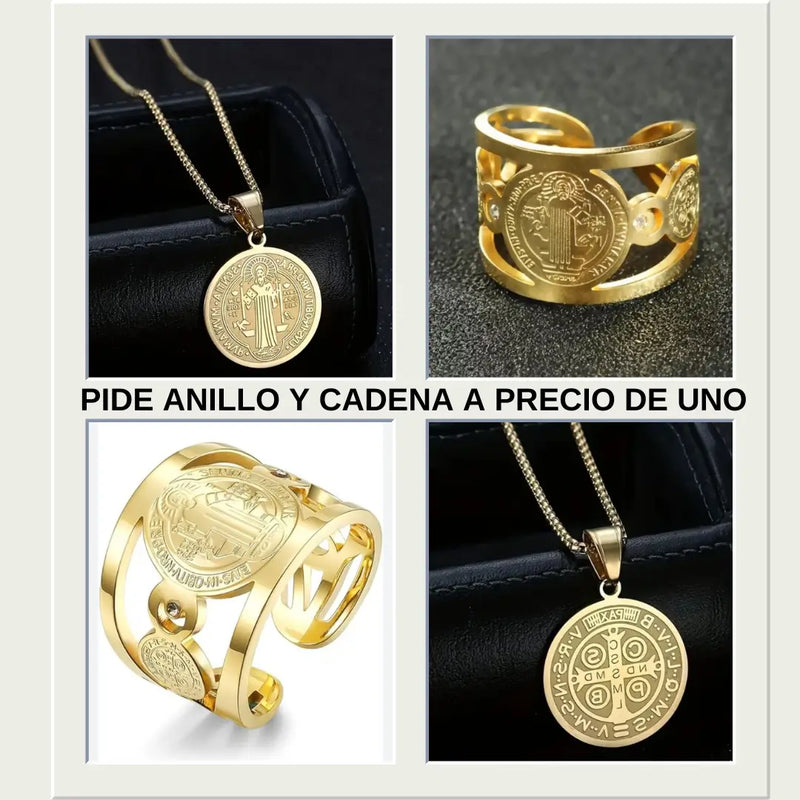 Cadena San Benito de Protección espiritual – 🎁 Regalo Anillo de San Benito