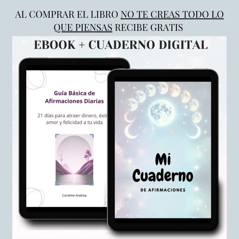 NO TE CREAS TODO LO QUE PIENSAS - Libro ganador para un ganador 🥺 🧠📖                                             Recibe GRATIS una Guía básica de afirmaciones positivas ✨ y un Cuaderno de gratitud para escribir cada día lo mejor de ti 💖📓