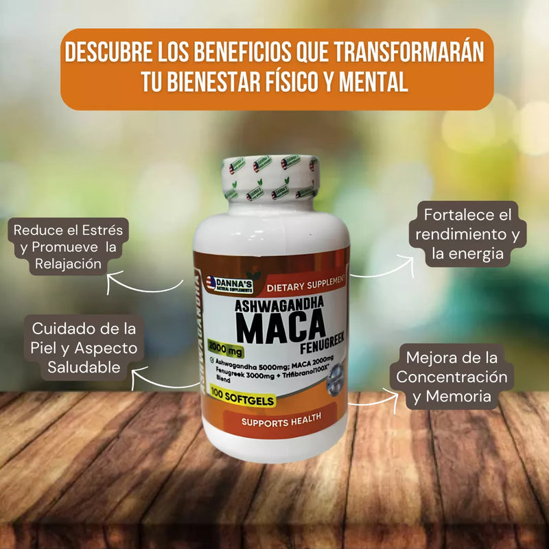 Ashwagandha, Maca y Fenogreco ✨🌿- BIENESTAR FISICO Y MENTAL -