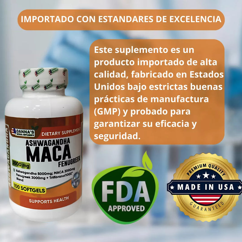 Ashwagandha, Maca y Fenogreco ✨🌿- BIENESTAR FISICO Y MENTAL -
